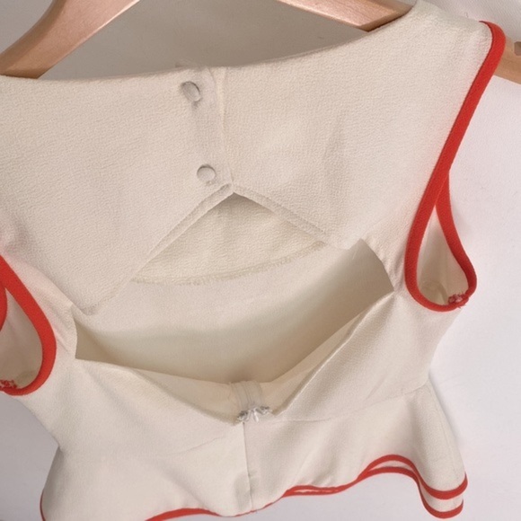 Bar III Front Row sleeveless peplum mid back triangular open Top, Size L - Picture 7 of 11